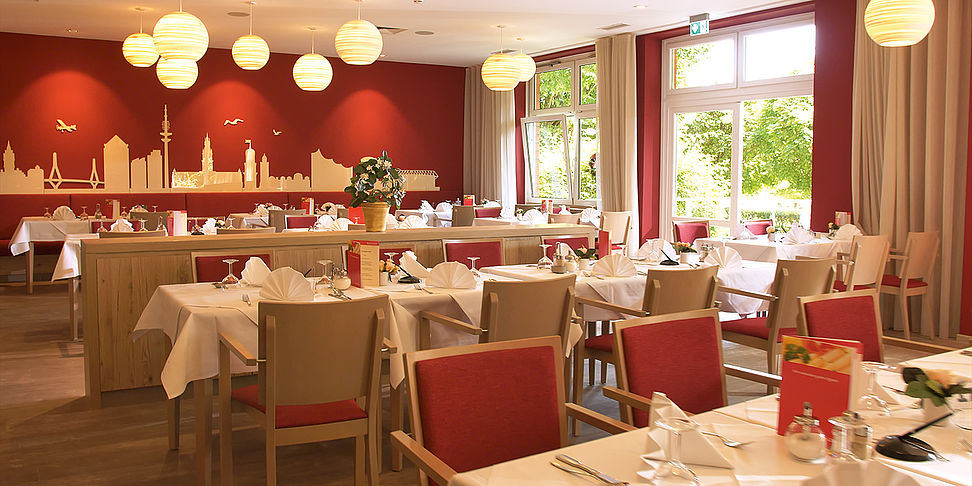 Das einladende Restaurant im betreuten Wohnen Wedel
