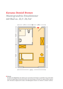 Grundrissbeispiel Einzelzimmer