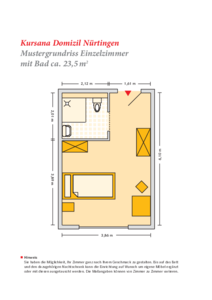 Grundrissbeispiel Einzelzimmer