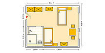 Pflegeheim Stralendorf mit Beispielgrundriss Doppelzimmer.