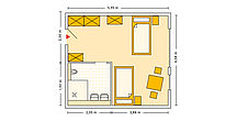 Pflegeheim Eisenhuettenstadt mit Beispielgrundriss Doppelzimmer.