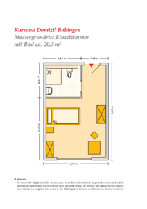 Grundrissbeispiel Einzelzimmer