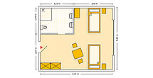 Pflegeheim Griesheim mit Beispielgrundriss Doppelzimmer