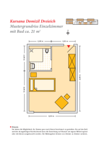Grundrissbeispiel Einzelzimmer