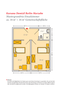 Grundrissbeispiel Einzelzimmer