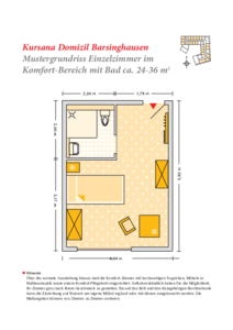 Grundrissbeispiel Einzelzimmer Komfort-Wohnbereich