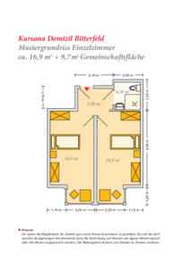 Grundrissbeispiel Einzelzimmer