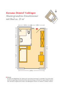 Grundrissbeispiel Einzelzimmer