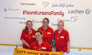 Liz Metzler (vorn) mit ihrem starken Betreuungsteam im Rücken: Silvana Martin, Angela Abel und Sabine Wotenick (v.l.n.r.) 