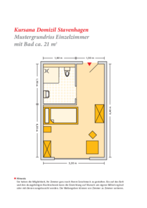 Grundrissbeispiel Einzelzimmer