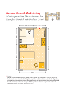 Grundrissbeispiel Einzelzimmer Komfort-Wohnbereich