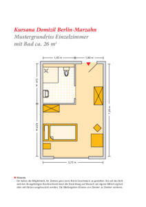 Grundrissbeispiel Einzelzimmer