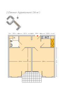 2 Zimmer (58 qm)