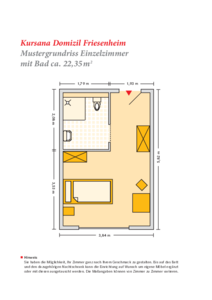 Grundrissbeispiel Einzelzimmer